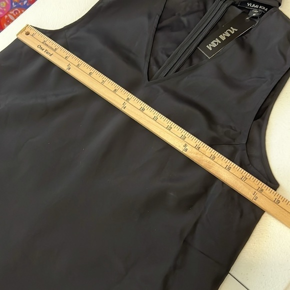 Yumi Kim Edie Choker V-Neck Black Mini Dress Side Pockets NWT Sz M - Picture 6 of 11